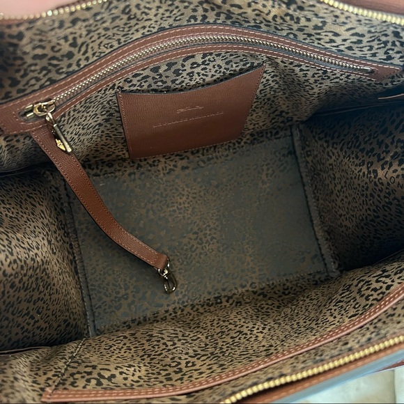 Longchamp Le Pliage Heritage Brown Leather Satchel Tote - Picture 7 of 10